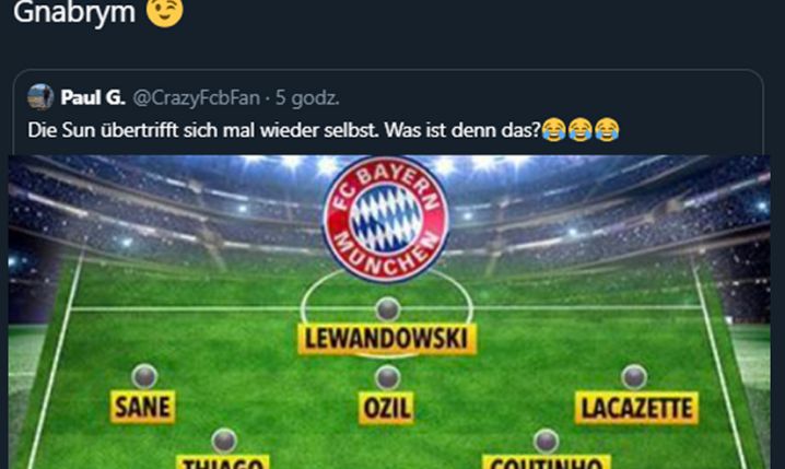 Tak ma wyglądać XI Bayernu Arsene'a Wengera wg ''The Sun'' :D